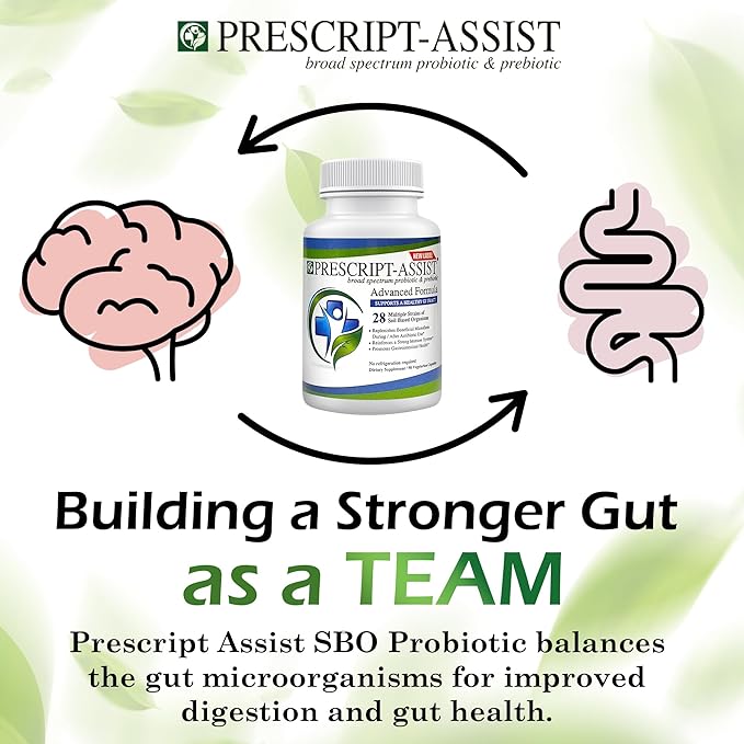 Prescript-Assist Prescipt-Assist Prebiotics & Probiotics for Digestive & Immune Health. 28 Strains Soil-Based Microflora - Vegan, Supports Muscle Recovery & Gut Health, 90 Capsules
