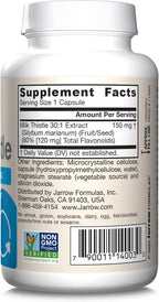 Jarrow Formulas Milk Thistle 150 mg - Antioxidant Supporting Immune Response, Liver Function & Glutathione - Up to 100 Servings (Veggie Capsules), Pack of 12