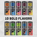 Jocko GO Energy Drink - Keto, Vitamin B12, Vitamin B6, Electrolytes, L Theanine, Magnesium- Energy Boost, Sugar Free Nootropic Monk Fruit Blend - 12 Pack (Nitro Pop)