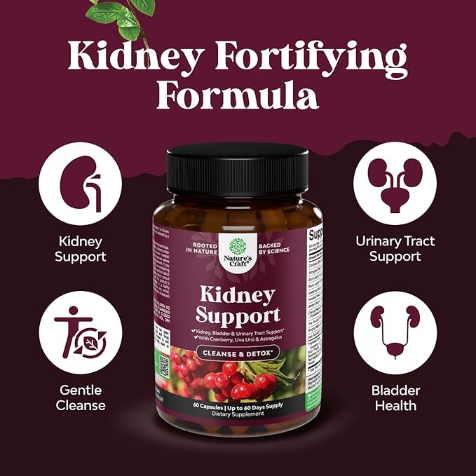 Bundle of Advanced Kidney Support with Uva Ursi, Stinging Nettle & Astragalus for Kidney health and D Mannose with Cranberry Supplement - Potent D Mannose 1000mg Capsules for Urinary Tract Health