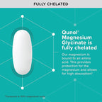 Qunol Magnesium Glycinate 300mg, 100% Glycinate Chelated Magnesium Supplement, 150ct Tablets
