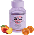 Lemme Glow Collagen Gummies for Thick Hair, Strong Nails & Healthy Skin with Multi-Collagen Peptides, Biotin, Trace Minerals, Zinc, Vitamins A, C & E, Dairy & Gluten Free, Peach Flavor, 60 ct.