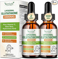 2 Pack 3000mg Liposomal Glutathione Liquid Drops, 98% Absorption Liposomal Glutathione with Vitamin C for Women, Glutathione Liposomal Supplement, Powerful Antioxidant Complex for Immune System, Liver