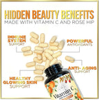 Vitamin C 1000mg Per Serving - Extra Strength with Rose Hips Bioflavonoids - Sugar Free Vitamin C Chewable Pills, Vit C Supplement for Immune Support & Antioxidant, USA Bottled - 120 Chewable Tablets
