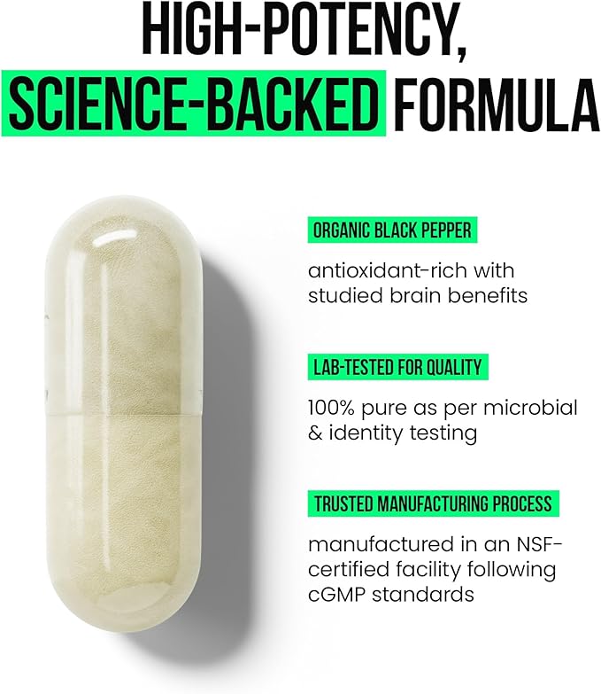 Organic Lions Mane Supplement Capsules 2400 mg - Powerful Nootropic - Helps Maintain Memory, Energy, and Mental Clarity - Vegan Brain Booster Focus Pills - Real Lion's Mane Supplement