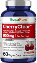 NusaPure CherryClear Tart Cherry Capsules, 900 mg, 60 Vegan Capsules (Non-GMO, Vegan)