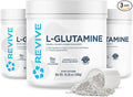 Revive MD Gut L-Glutamine Powder - Muscle Recovery & Immune Support Supplement for Adults - Promotes Digestive Health, Reduces Muscle Soreness & Supports Immunity - Vegan (90 Servings)