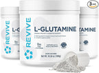 Revive MD Gut L-Glutamine Powder - Muscle Recovery & Immune Support Supplement for Adults - Promotes Digestive Health, Reduces Muscle Soreness & Supports Immunity - Vegan (90 Servings)