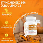CURALIVA - Curcumin Phytosome 1000 mg - Clinically Studied High Absorption Curcumin Complex - Supports Health in Joints, GI Tract, Liver,Muscles & Immune Health Support - 120 Capsules - 60 Servings