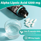 Alpha Lipoic Acid 1000mg 6-in-1 Nerve Support Supplement with Benfotiamine, B1, B12, Grape Seed & Ubiquinol Non-GMO - 60 Capsules, 30-Day Supply
