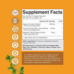 Turmeric Curcumin with Black Pepper Extract - Joint Health Turmeric Supplement with 95% Curcuminoids - Daily Joint Support Supplement with Turmeric and Bioperine for Enhanced Absorption - 180 Count