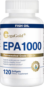 Fish Oil Omega 3 Supplements EPA 1000mg - Omega-3 Fatty Acids, 1000mg Burpless Fish Oil for Men & Women, Pure Concentrated Supplement - 120 Mini Softgels