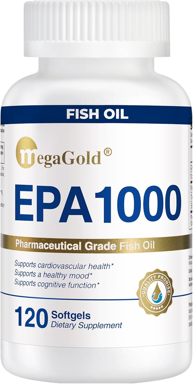 Fish Oil Omega 3 Supplements EPA 1000mg - Omega-3 Fatty Acids, 1000mg Burpless Fish Oil for Men & Women, Pure Concentrated Supplement - 120 Mini Softgels