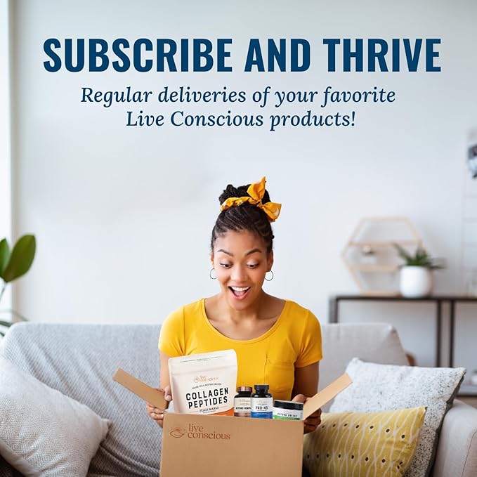 Live Conscious Beyond Collagen Multi Collagen Capsules - Types I, II, III, V & X | Hydrolyzed Blend with Biotin & Vitamin C for Hair, Skin, Nails 90 Capsules (4-Pack)