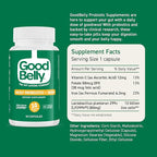 GoodBelly Probiotic Capsules for Digestive Health & Iron Absorption | Vegan Probiotic Supplement with 10 Billion Live Cultures | Probiotics for Women & Men | 30 Capsules