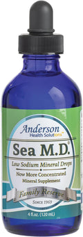 Anderson Sea M.D. Concentrated Trace Mineral Drops, 79 Trace Minerals with Magnesium, Sodium and Chloride Electrolytes - Supports Hydration, Energy, Muscles and Bone Health - 4 Fl Oz, 60 Servings