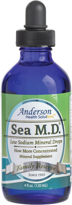 Anderson Sea M.D. Concentrated Trace Mineral Drops, 79 Trace Minerals with Magnesium, Sodium and Chloride Electrolytes - Supports Hydration, Energy, Muscles and Bone Health - 4 Fl Oz, 60 Servings