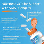 Doctor's Best NMN+ Complex Supplement Capsules for Women & Men - Supports NAD+ Production, Resveratrol 100mg & Beta Nicotinamide Mononucleotide 200mg per Capsule, Cellular Energy Support - 60 Veg Caps