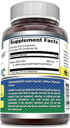 Amazing Formulas Alpha GPC Supplement | 600 Mg Per Serving | 120 Capsules | Non-GMO | Gluten Free | Made in USA