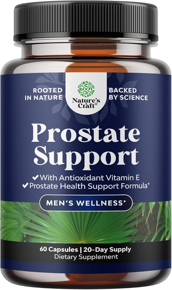 Herbal Saw Palmetto Male Supplement - Potent Pygeum and Saw Palmetto Extract with Beta Sitosterol & Green Tea Supplements for Adult Males for Urinary Tract Support & Frequent Urination - 60 Capsules