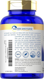 Carlyle Stress B-Complex Vitamin | 180 Vegetarian Caplets | with Vitamin C | Non-GMO & Gluten Free Supplement