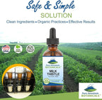 Pure Mountain Botanicals Milk Thistle Extract - Vegan, Kosher Certified Liquid Formula - Made with 333mg Organic Milk Thistle Tincture - 1 Fl Oz Bottle
