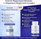 Magnesium Bisglycinate Complex 400mg – Albion TRAACS Chelated Magnesium for Maximum Absorption – Gentle on Stomach, Highly Bioavailable Magnesium Supplement – 120 Capsules