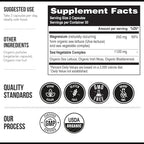 Organic Whole Food Magnesium Supplement - Plant-Based, Organic Sea Vegetable Complex - 250 mg Per Serving | Water Extracted | Gentle on Stomach | Supports Energy, Sleep, Muscle, Heart - 60 Capsules