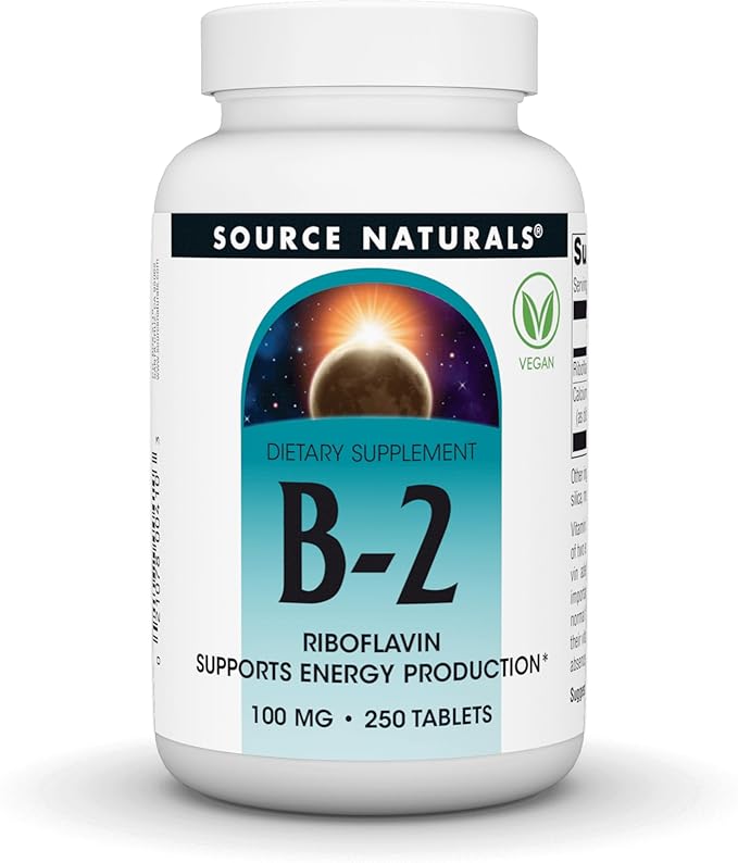 Source Naturals Vitamin B-2 Riboflavin 100 mg Supports Energy Production - 250 Tablets
