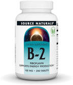 Source Naturals Vitamin B-2 Riboflavin 100 mg Supports Energy Production - 250 Tablets