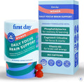 FIRST DAY Women’s Brain Gummies for Focus, Memory & Clarity | Cognizin® Citicoline + Phosphatidylserine | Natural Sustained Energy, Peach Flavor, Vegan, Non-GMO | 30-Day Supply