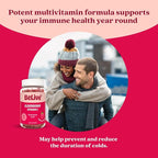 BeLive Elderberry Gummies with Zinc and Vitamin C - Immune Support Supplement with Vitamin D, A, E, B12 - Gummies for Healthy Bones & Teeth, Vegan, Keto & Non-GMO - Raspberry Flavor | 2-Pack