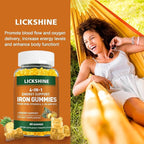 lickshine 2 Pack Vegan 100MG Iron Supplement Gummies for Women & Men - with Vitamin C, A, B for Adults & Kids - Energy Support for Iron Deficiency, Anemia - Pineapple Flavor (120 Ct)