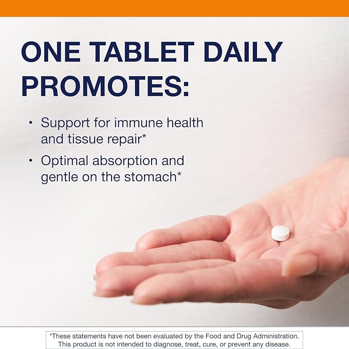 Metagenics Zinc A.G. - Highly Absorbable Zinc with Arginine & Glycine Chelates - Supports Immune Function, Bone Health, Skin & Energy Metabolism - Non-GMO & Gluten-Free - 60 Tablets