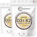 Micro Ingredients Vitamin D3 10,000 IU + K2 MK-7 200 mcg, 600 Softgels with Virgin Coconut Oil (2 Pack) | 2-in-1 Vitamins D & K Complex | Extra Strength, Easy to Swallow, Non-GMO, Gluten Free