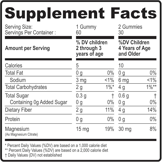 DR. MORITZ Sugar-Free Calm Magnesium Gummies for Kids and Adults - Non-GMO Magnesium Citrate Gummies - Blueberry Flavor - 1-Pack (60 Count)