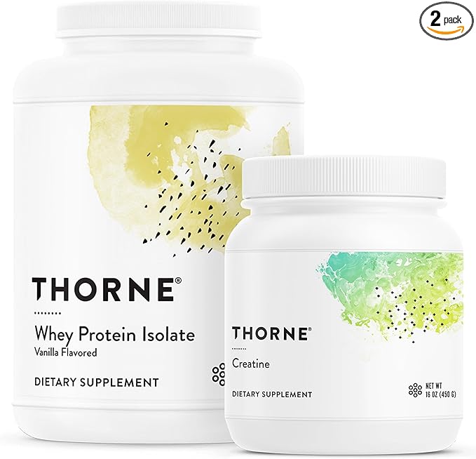 THORNE - Muscle Support Bundle - Whey Protein Isolate Vanilla & Creatine - NSF Certified - 30 to 90 Servings
