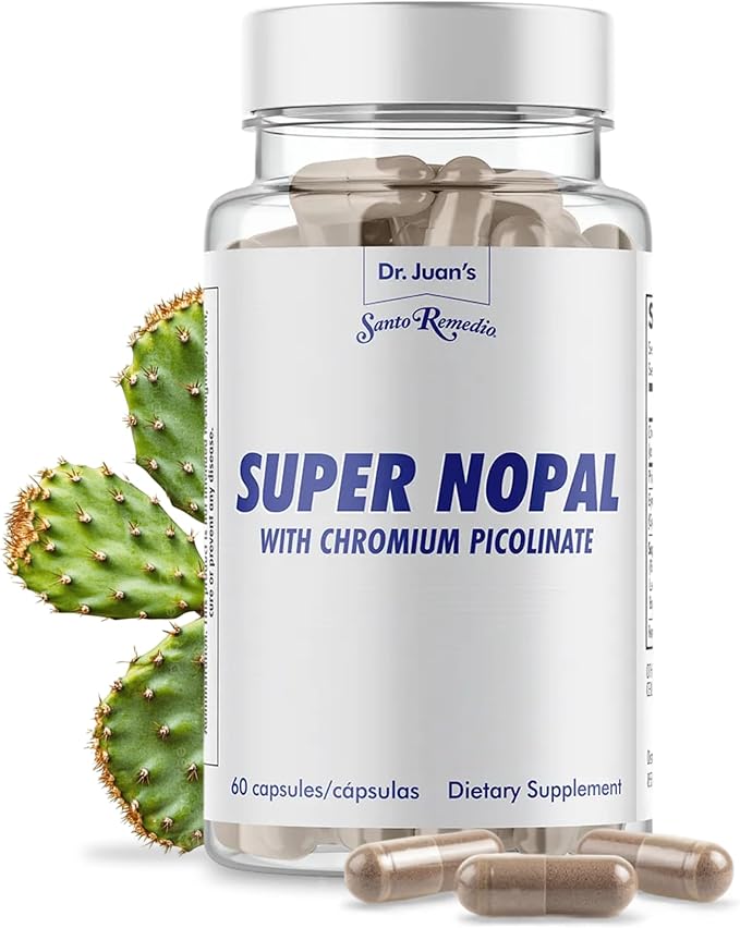 Santo Remedio Super Nopal, Exclusive Formula with Nopal, Gurmar (Gymnema Silvestre), Chromium Picolinate and Vanadyl Sulfate. 60 Capsules (30 Servings)