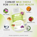 Milk Thistle Capsules 1000mg, Potent 9:1 Extract, Liver Health Support, Detox & Cleanse, Antioxidant & Gut Health, Non-GMO, Gluten-Free, 90 Capsules