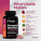 Organic Fermented Beet Root & Black Maca Capsules with Carrot, Spinach, Cranberry & Ginger | Superfood for Energy, Stamina & Wellness | 90 Veggie Capsules | Made in USA