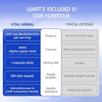 Vital Herbal Liposomal Benfotiamine with Alpha Lipoic Acid - Maximum Potency- Support Healthy Metabolism