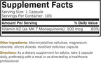 Futurebiotics Vitamin K2 as MK-7 100 mcg, Supports Strong Bones - Non-GMO, 100 Vegetarian Capsules