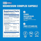 Magnesium Glycinate 4-in-1 Complex for Women, 976mg of Magnesium Glycinate, Citrate, Malate, L-Threonate & Vitamin B6 Supplement for Health | Third Party Tested, Gluten Free, Non-GMO - Easy to Swallow