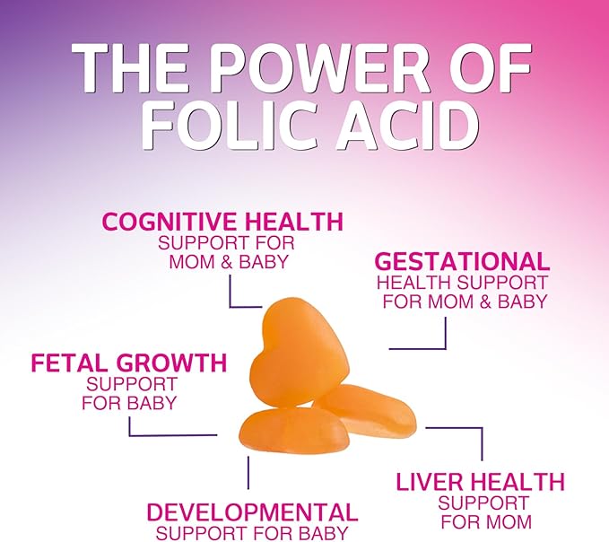 Prenatal Vitamins for Women - Pregnancy Vitamins Gummies with Folic Acid, Vitamin A, C, D3, B12, B6 - Prenatal Multivitamin Gummy for for Fetal Support, Pregnant & Nursing Women - 60 Gummies