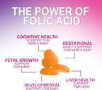 Prenatal Vitamins for Women - Pregnancy Vitamins Gummies with Folic Acid, Vitamin A, C, D3, B12, B6 - Prenatal Multivitamin Gummy for for Fetal Support, Pregnant & Nursing Women - 120 Gummies