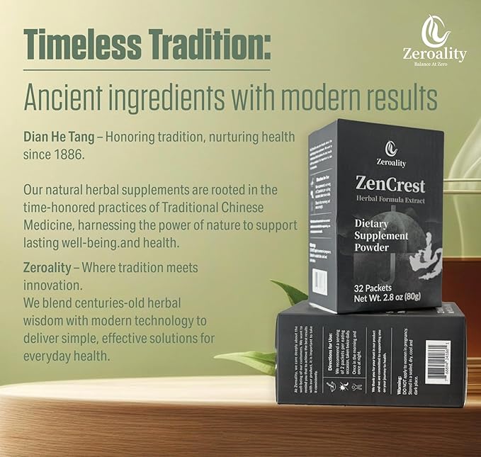ZenCrest, Natural Herb Prostate Supplement, Traditional Chinese Herbal Formula, Promote Healthy Prostate, Promote Urogenital Function, No Side Effects, (32 Packets - 1 Box)
