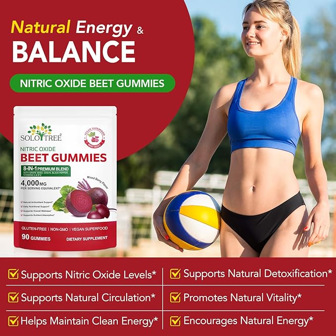 Beetroot Gummies, Organic Beet Root Chews Gummies for Natural Energy Support, Beetroot Supplement for Men and Women, 90 Count (1)