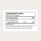 THORNE - Zinc Bisglycinate 15 mg - Highly Absorbable Zinc Supplement - Supports Immune System, Eye, Skin & Reproductive Health* - Third-Party Certified - Gluten, Dairy & Soy-Free - 60 Capsules