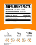 BulkSupplements.com MSM Powder - Methylsulfonylmethane, MSM Supplement - MSM Pure Powder, MSM 3000mg - for Joint Health, Gluten Free, 3000mg per Serving, 5kg (11 lbs) (Pack of 5)