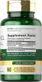 Carlyle Berberine HCL Supplement | 500,000mcg | 60 Capsules | Vegetarian, Non-GMO, Gluten Free